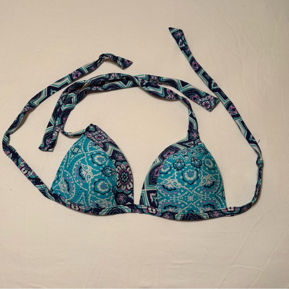 RED CAMEL Blue and Pink Bikini Top SMALL